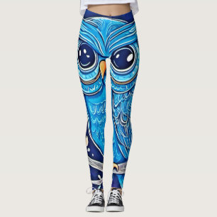 Whimsical Chalk Owl Leggings