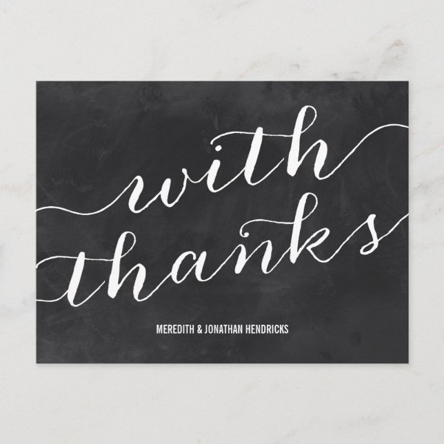 Whimsical Chalkboard Thank You Postcard (Front)