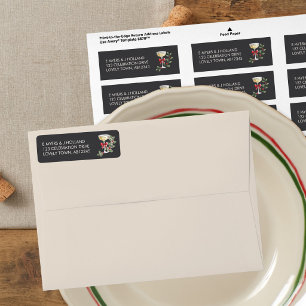 Whimsical Champagne Charcoal Return Address Label