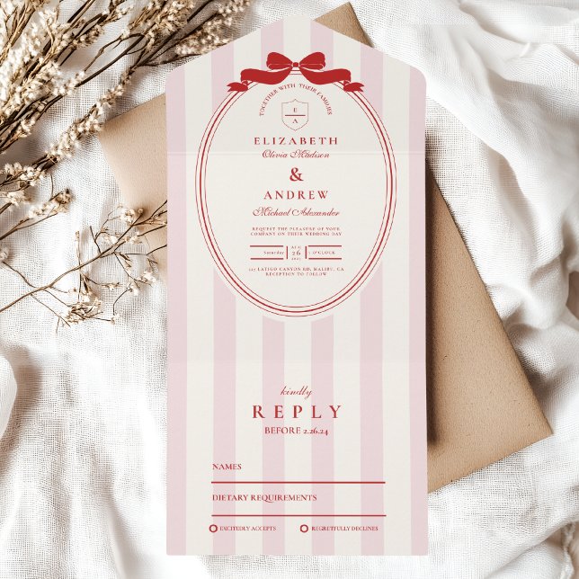 Whimsical Champagne Tower Doodle Wedding All In One Invitation (Creator Uploaded)