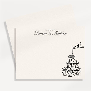whimsical champagne tower note card