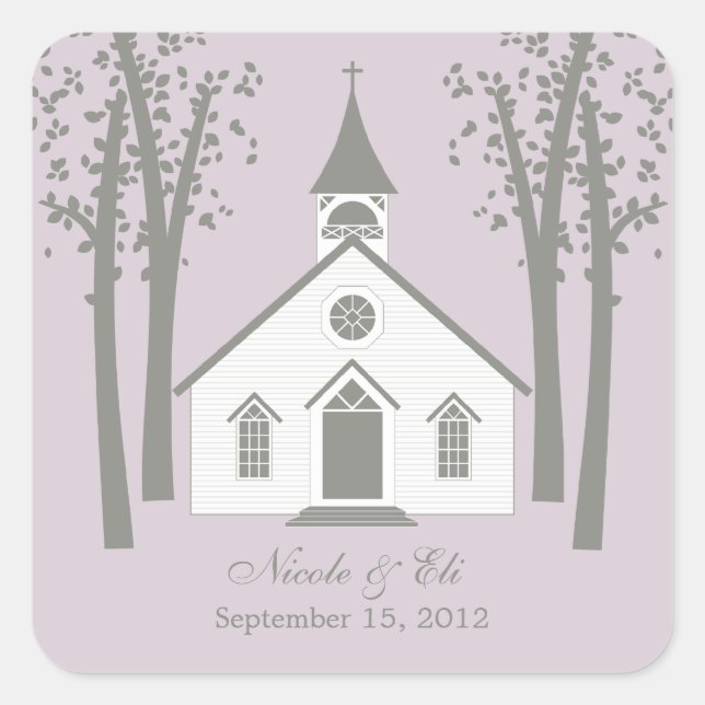 Whimsical Chapel Favour Sticker (Front)