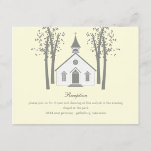 Whimsical Chapel Wedding Reception Enclosure Card
