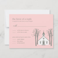 Whimsical Chapel Wedding RSVP / Response Card