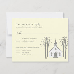 Whimsical Chapel Wedding RSVP / Response Card