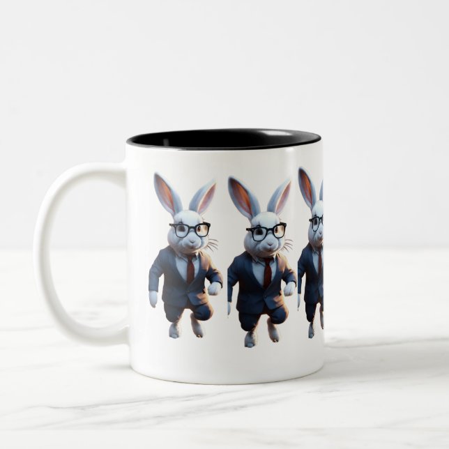"Whimsical Charm: Bunny Printed Mug for a Delightf (Left)