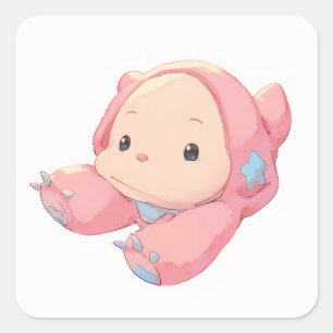 Whimsical Charming Art Square Sticker