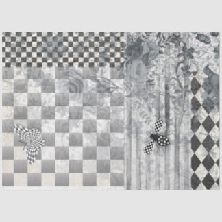 Whimsical Check Harlequin Toile Decoupage Paper