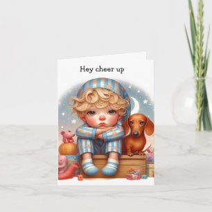 Whimsical Cheer Up Dachshund Card