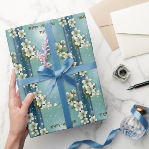 Whimsical Cherry blossom with Sparkles Wrapping Paper