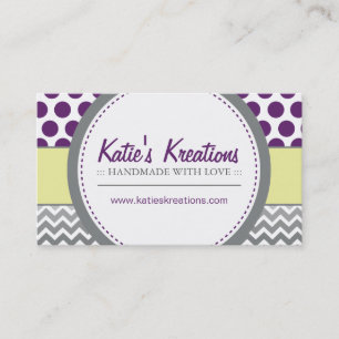 Whimsical Chevron and Dots Business Card