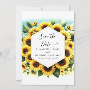 Whimsical Chic Sunflower Wedding Save The Date