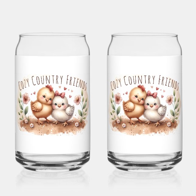 Whimsical Chick Duo Cottagecore Watercolor (Recto)