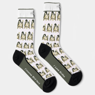 Whimsical Chickadee Bird Socks