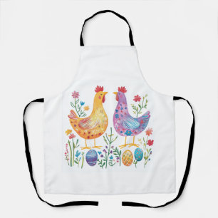 Whimsical Chicken & Egg Easter Apron