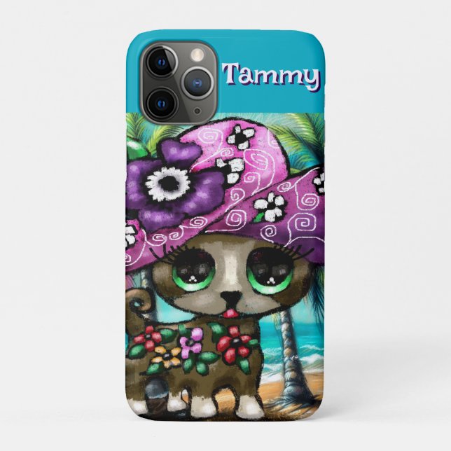 Whimsical Chihuahua Dog Palm Trees Personalized Case-Mate iPhone Case (Back)