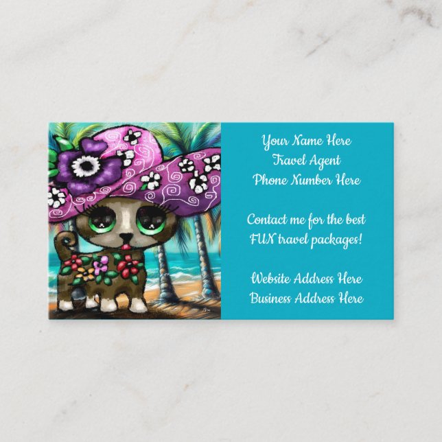 Whimsical Chihuahua Dog Travel Agent Business Card (Front)