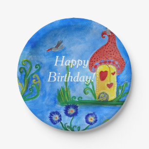 Whimsical Child Illustration Custom Paper Plates