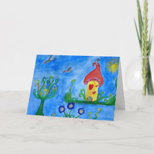 Whimsical Child Illustration Greeting Card