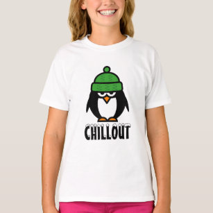 Whimsical chillout penguin animal cartoon t shirt