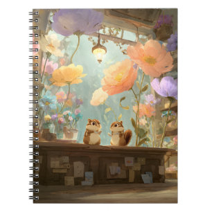 Whimsical Chipmunk Floral Market Notebook