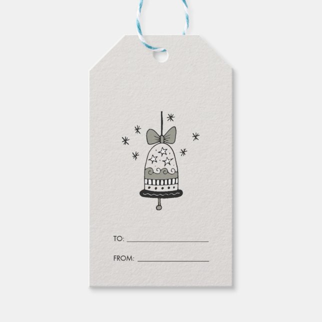 Whimsical Christmas Bell Gift Tags (Front)