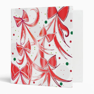 Whimsical Christmas Candy cane bows pattern Binder