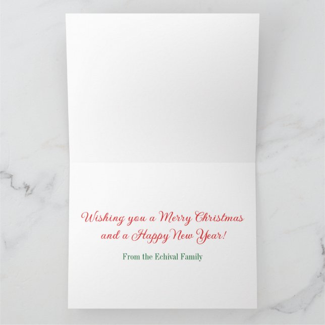 Whimsical Christmas Card Red Black (Inside)