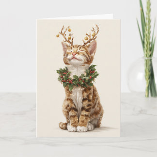 Whimsical Christmas Cat Card