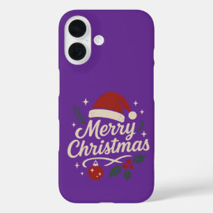 Whimsical Christmas Cheer Lettering Design iPhone 16 Case