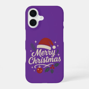 Whimsical Christmas Cheer Lettering Design iPhone 16 Case