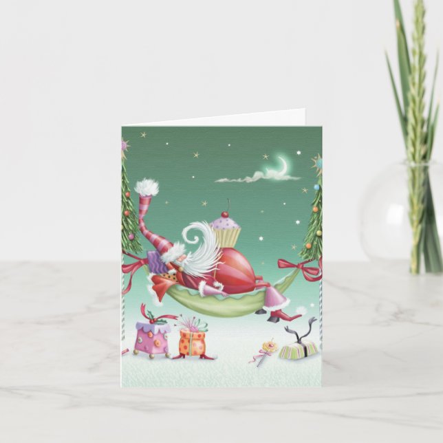 Whimsical Christmas Day Card - Cupcake (Front)