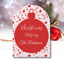 Whimsical Christmas Doodle Art Ornament Silhouette