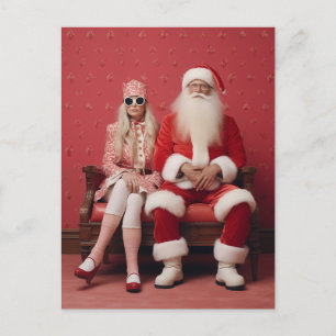 Whimsical Christmas Duo: Santa and Mrs. Claus Postcard