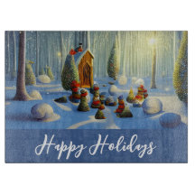 Whimsical Christmas Forest Scene 