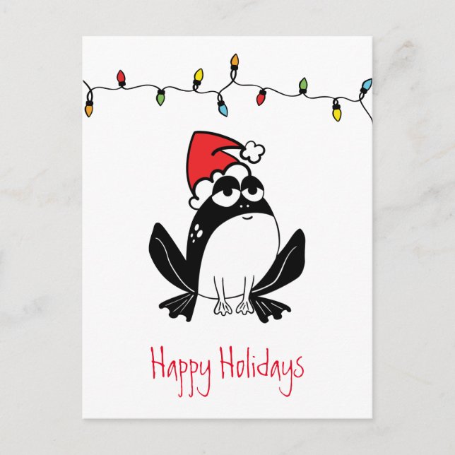 Whimsical Christmas Frog Postcard (Front)
