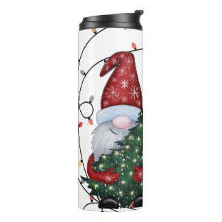 Whimsical Christmas Gnomes Thermal Tumbler