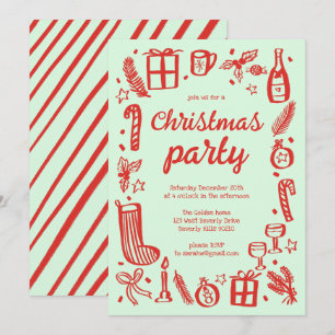 Whimsical Christmas Holiday Party Cute Custom Invitation