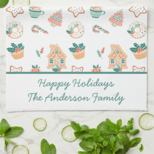 Whimsical Christmas Holiday Party Kitchen Towel