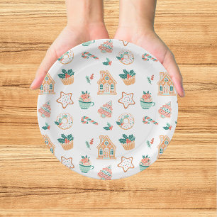 Whimsical Christmas Holiday Party Paper Plate