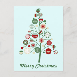 Whimsical Christmas Holiday Tree Postcard