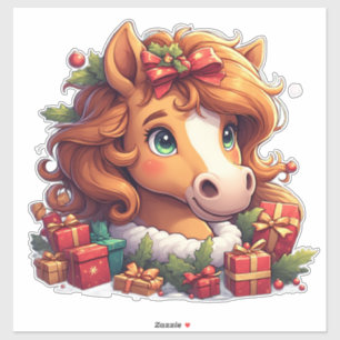 Whimsical Christmas Horse Portrait