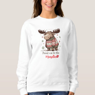 Whimsical Christmas Moose Sweatshirt