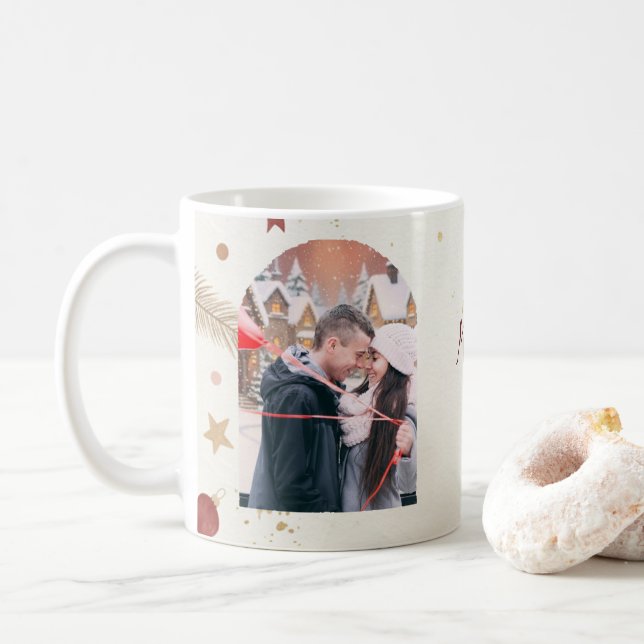 Whimsical Christmas Mug – Minimal Holiday Design (With Donut)