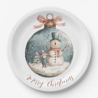Whimsical Christmas Ornament Paper Plates