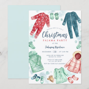 Whimsical Christmas Pajama Party Invitation