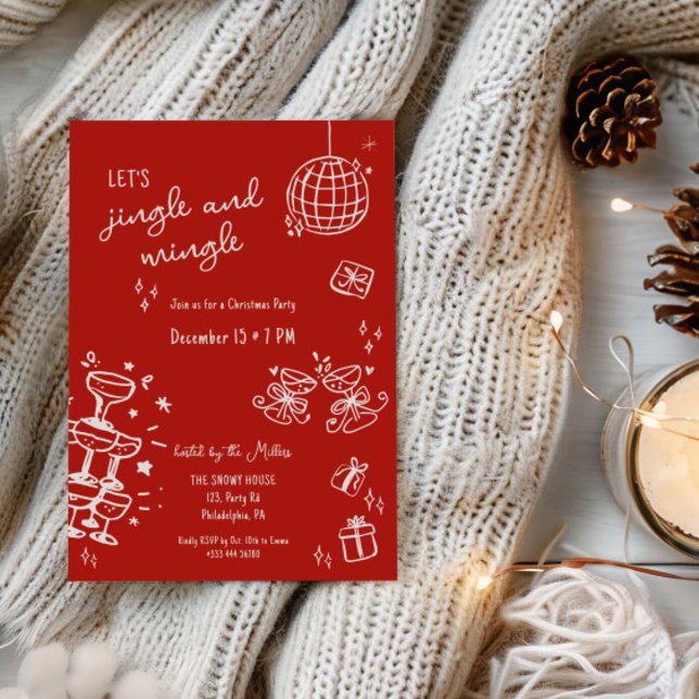 whimsical Christmas party jingle and mingle Announcement (Creator Uploaded)