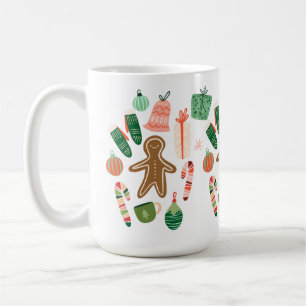 Whimsical Christmas Pattern Ceramic Mug