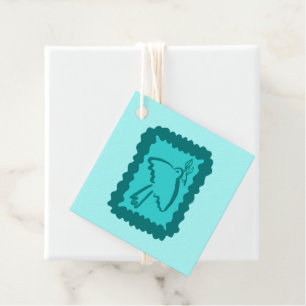Whimsical Christmas Peace Dove Cute Holiday Gift Favour Tags