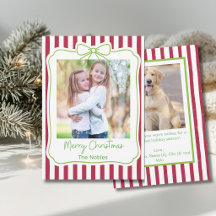 Whimsical Christmas Photo Bow Ribbon